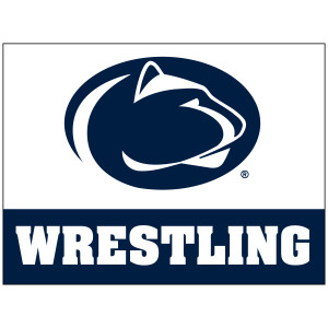 removable sticker with Penn State Athletic Logo above Wrestling